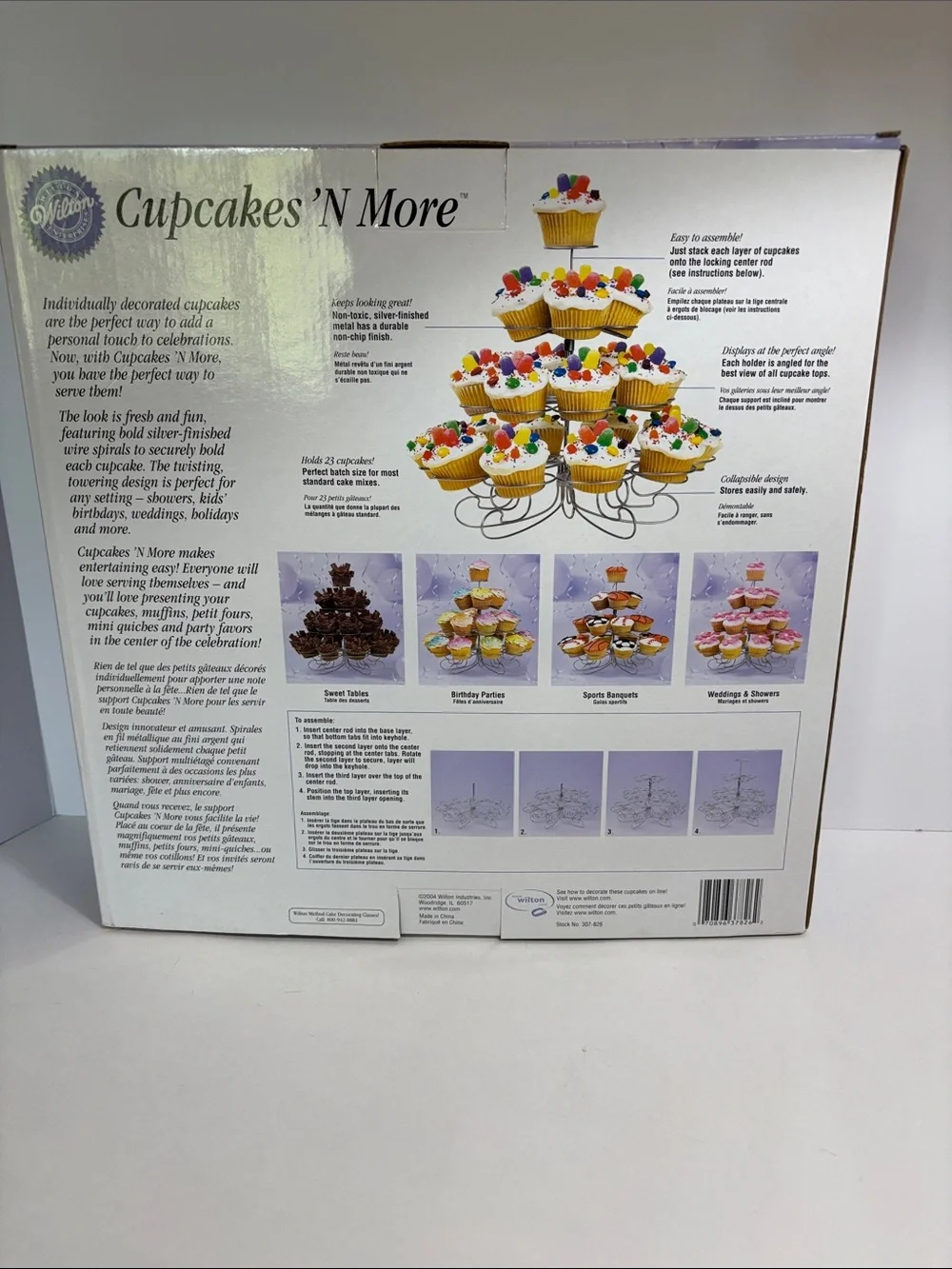 Wilton Cupcakes 'N More Dessert Stand - Silver Metal Multi-Tier